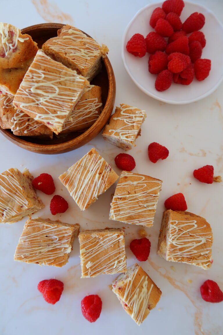 White Chocolate and Raspberry Blondies